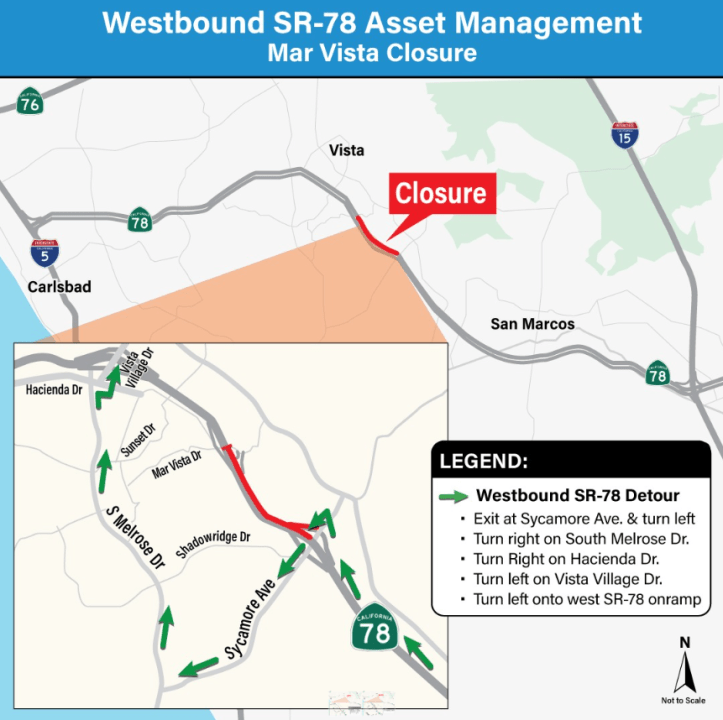 Caltrans to Demolish Mar Vista Drive Bridge, Highway 78 Affected