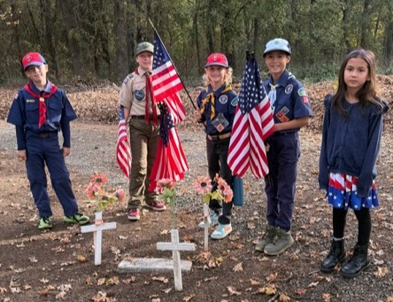 Scouts Honor Veterans with Flag Tribute at Durham Cemetery